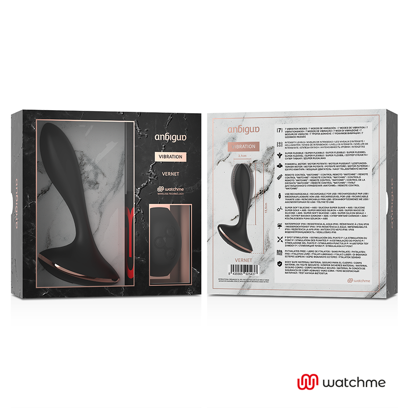 ANBIGUO - WATCHME VIBRATEUR TÉLÉCOMMANDE PLUG ANAL VERNET ANBIGUO