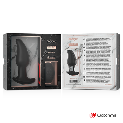 ANBIGUO - VIBRATEUR ANAL PLUG TÉLÉCOMMANDE WATCHME AVEC ROTATION DES PERLES AMADEUS ANBIGUO