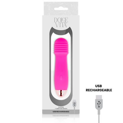 DOLCE VITA - VIBRATEUR RECHARGEABLE TROIS ROSE 7 VITESSES DOLCE VITA