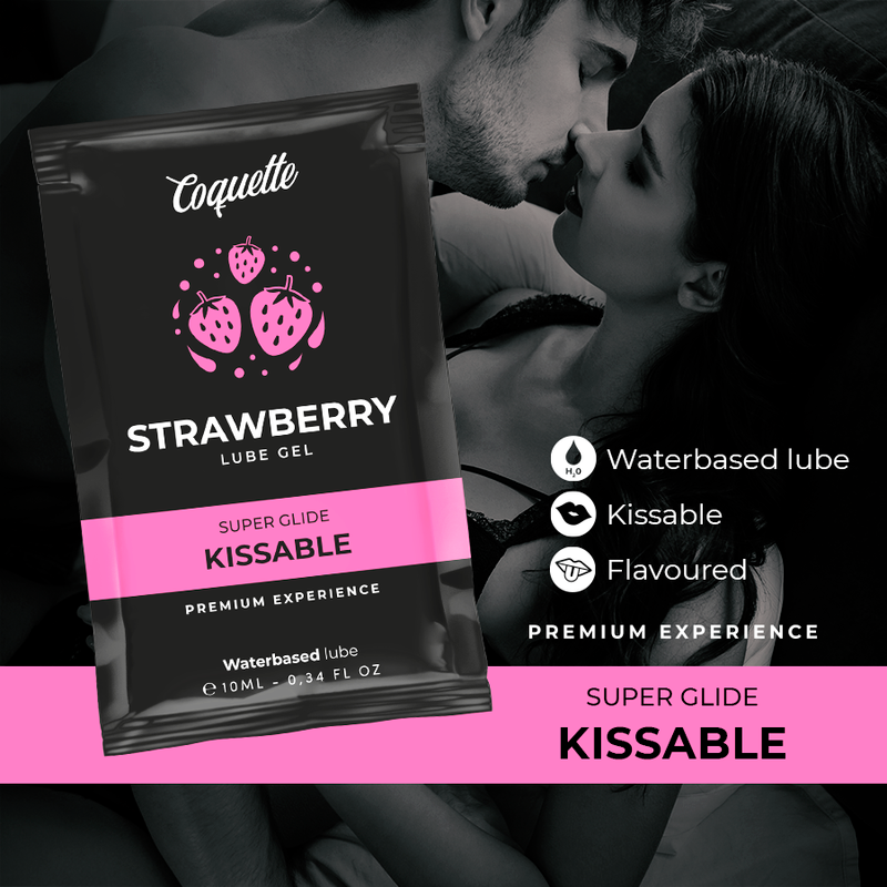 COQUETTE COSMETICS - LUBRIFIANT KISSABLE BASE DEAU DE FRAISE POCHE 10 ML COQUETTE COSMETICS