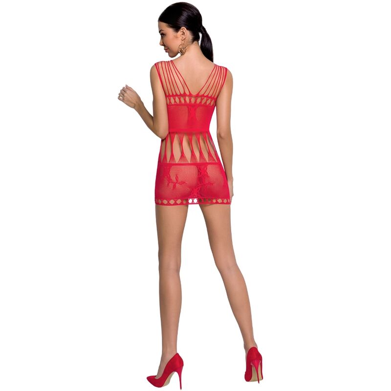 PASSION - FEMME BS090 BODYSTOCKING ROUGE TAILLE UNIQUE PASSION WOMAN
