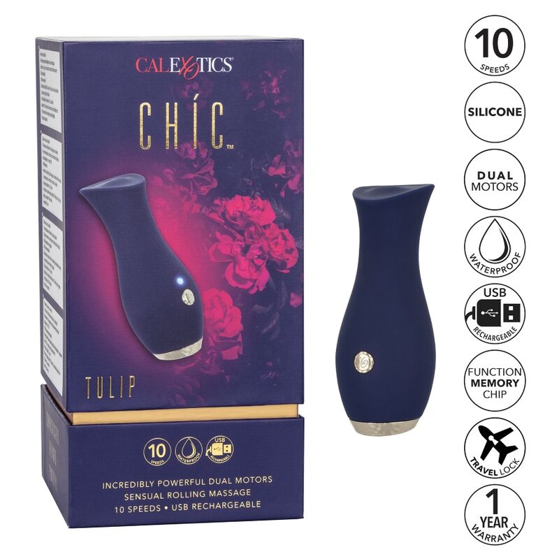 CALEXOTICS - MASSEUR CHIC TULIPE BLEU CALEXOTICS