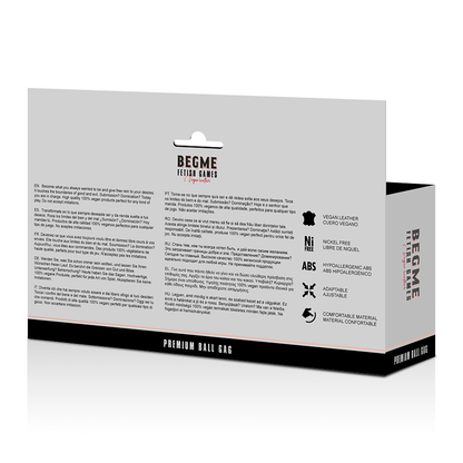 BEGME - BLACK EDITION BALL GAG CUIR VEGAN BEGME BLACK EDITION