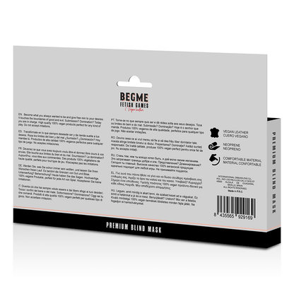 BEGME - MASQUE AVEUGLE PREMIUM ÉDITION ROUGE AVEC DOUBLURE EN NÉOPRÈNE BEGME RED EDITION