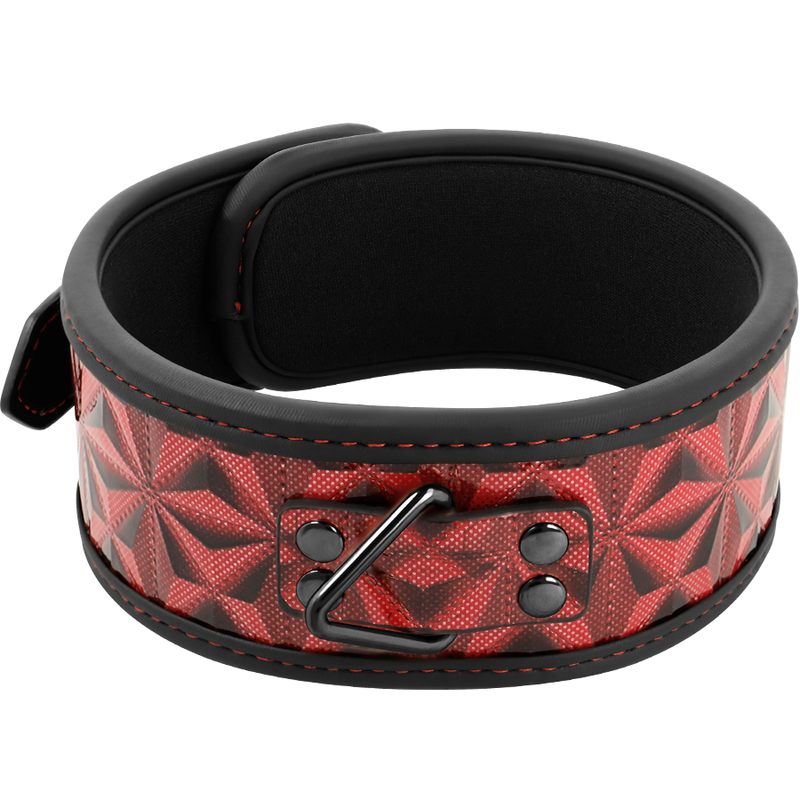 BEGME - COLLIER EN CUIR VÉGAN PREMIUM ÉDITION ROUGE AVEC DOUBLURE EN NÉOPRÈNE BEGME RED EDITION