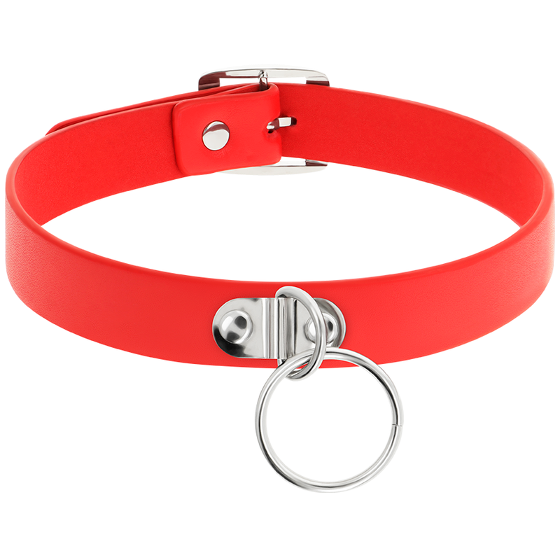 COQUETTE CHIC DESIRE - COLLIER CUIR VEGAN ROUGE FEMME ACCESSOIRE FÉTICHE COQUETTE ACCESSORIES