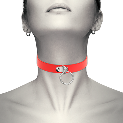 COQUETTE CHIC DESIRE - COLLIER CUIR VEGAN ROUGE FEMME ACCESSOIRE FÉTICHE COQUETTE ACCESSORIES