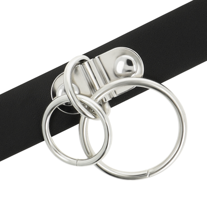 COQUETTE CHIC DESIRE - RAS DE COU DOUBLE ANNEAU EN CUIR VÉGAN COQUETTE ACCESSORIES