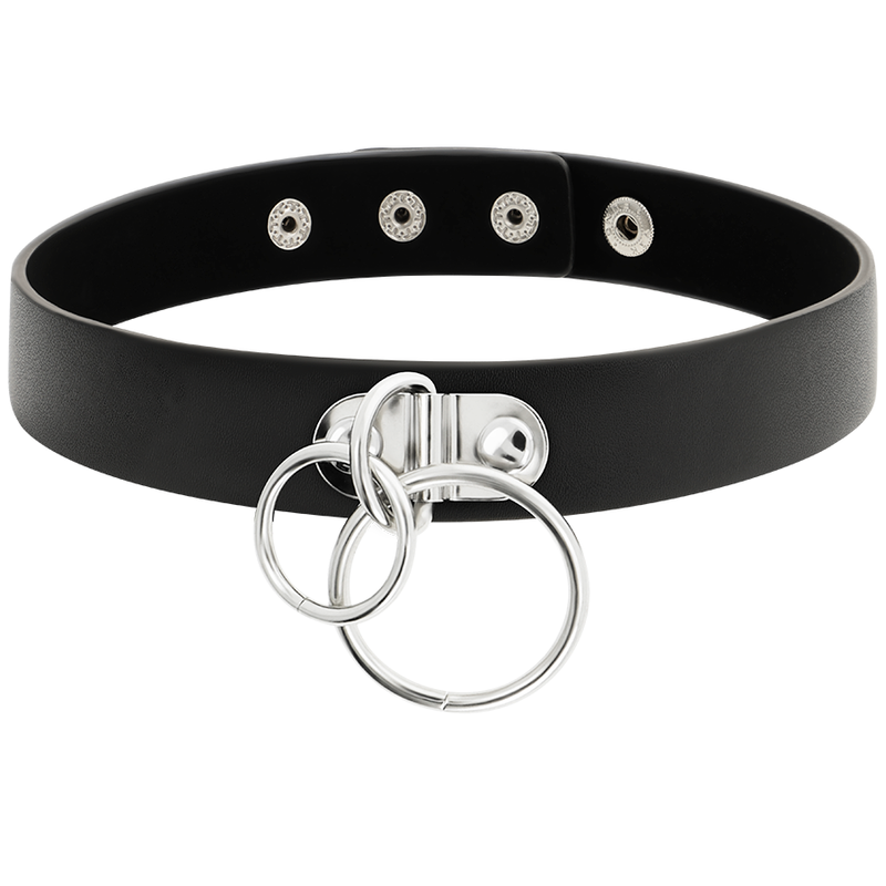 COQUETTE CHIC DESIRE - RAS DE COU DOUBLE ANNEAU EN CUIR VÉGAN COQUETTE ACCESSORIES