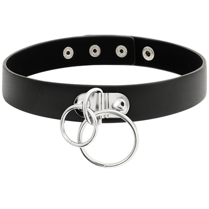 COQUETTE CHIC DESIRE - RAS DE COU DOUBLE ANNEAU EN CUIR VÉGAN COQUETTE ACCESSORIES