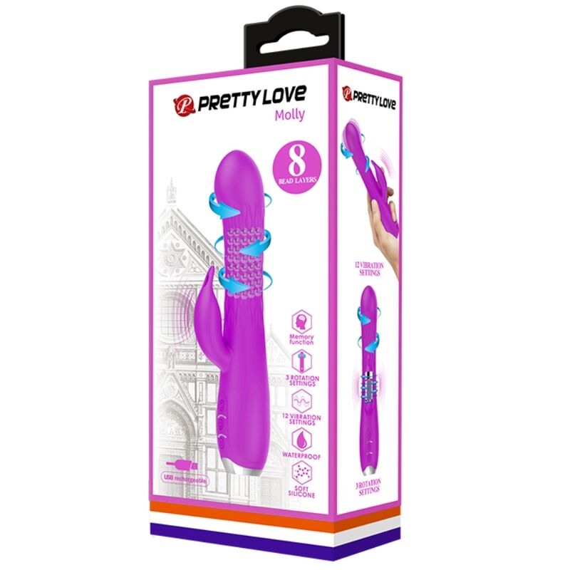 PRETTY LOVE - VIBRATEUR MOLLY AVEC ROTATION RECHARGEABLE PRETTY LOVE PARTY UP