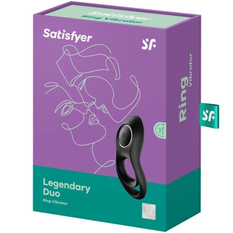 SATISFYER - VIBRATEUR  ANNEAU DUO LÉGENDAIRE NOIR SATISFYER RING