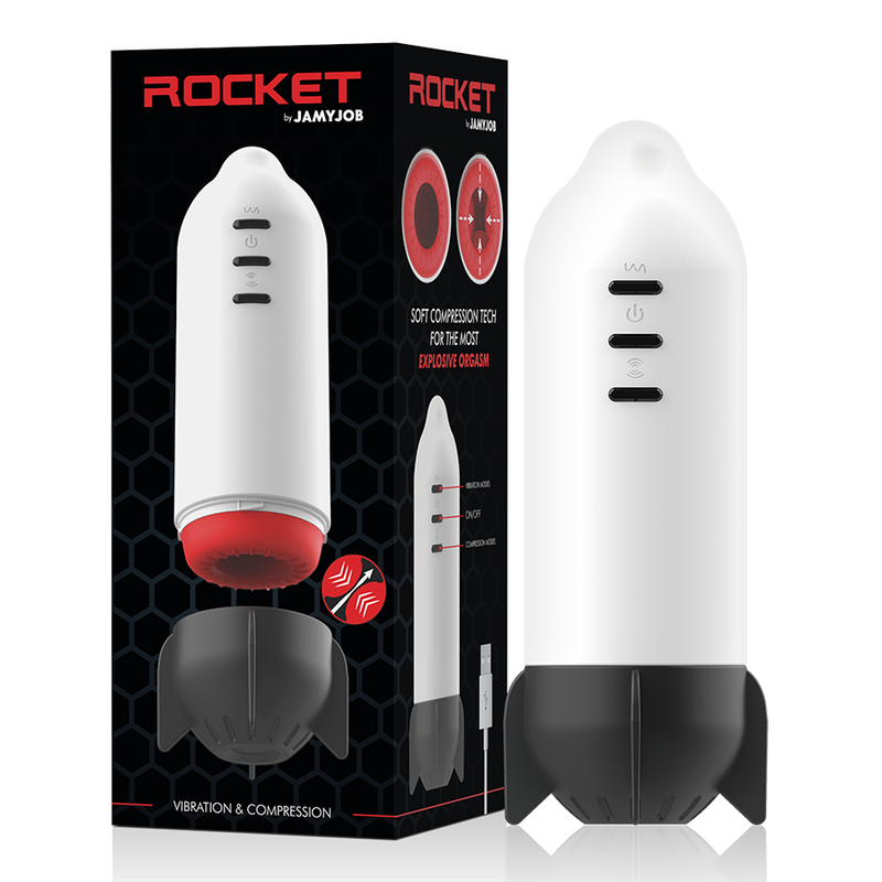 JAMYJOB - MASTURBATEUR ROCKET TECHNOLOGIE DE COMPRESSION DOUCE ET VIBRATION JAMYJOB