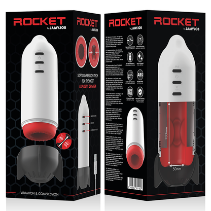 JAMYJOB - MASTURBATEUR ROCKET TECHNOLOGIE DE COMPRESSION DOUCE ET VIBRATION JAMYJOB