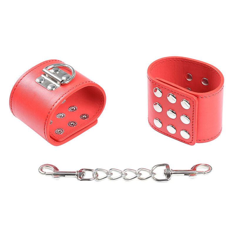 OHMAMA FETISH - MENOTTES ROUGES AVEC FERMETURE À PRESSION OHMAMA FETISH