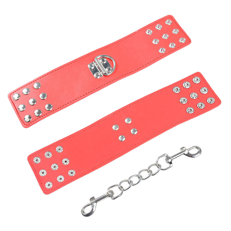 OHMAMA FETISH - MENOTTES ROUGES AVEC FERMETURE À PRESSION OHMAMA FETISH