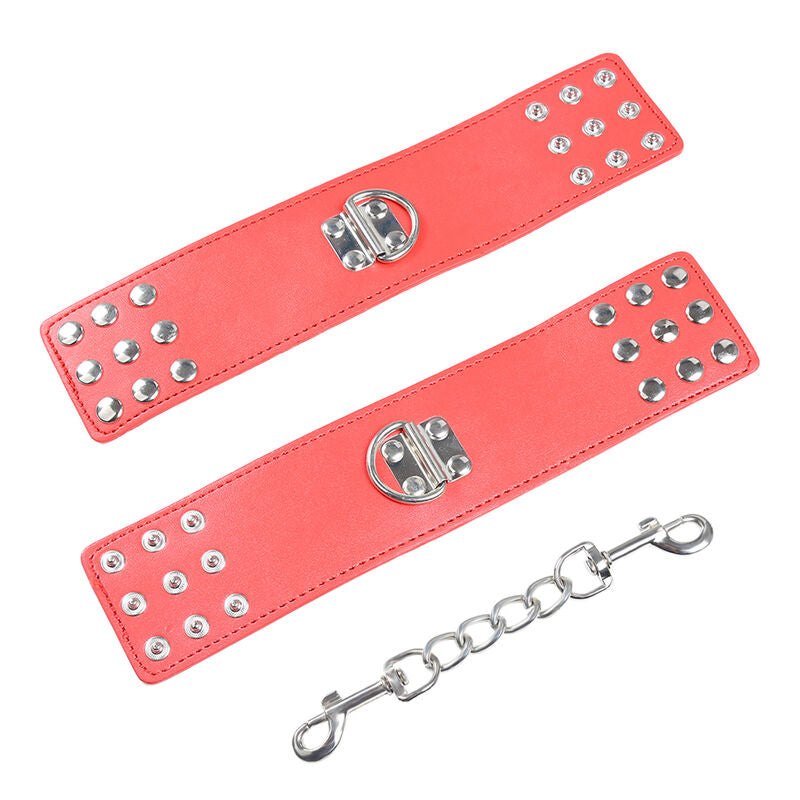 OHMAMA FETISH - MENOTTES ROUGES AVEC FERMETURE À PRESSION OHMAMA FETISH