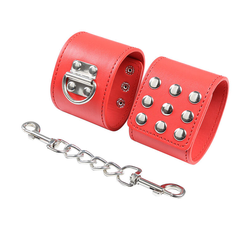OHMAMA FETISH - MENOTTES ROUGES AVEC FERMETURE À PRESSION OHMAMA FETISH