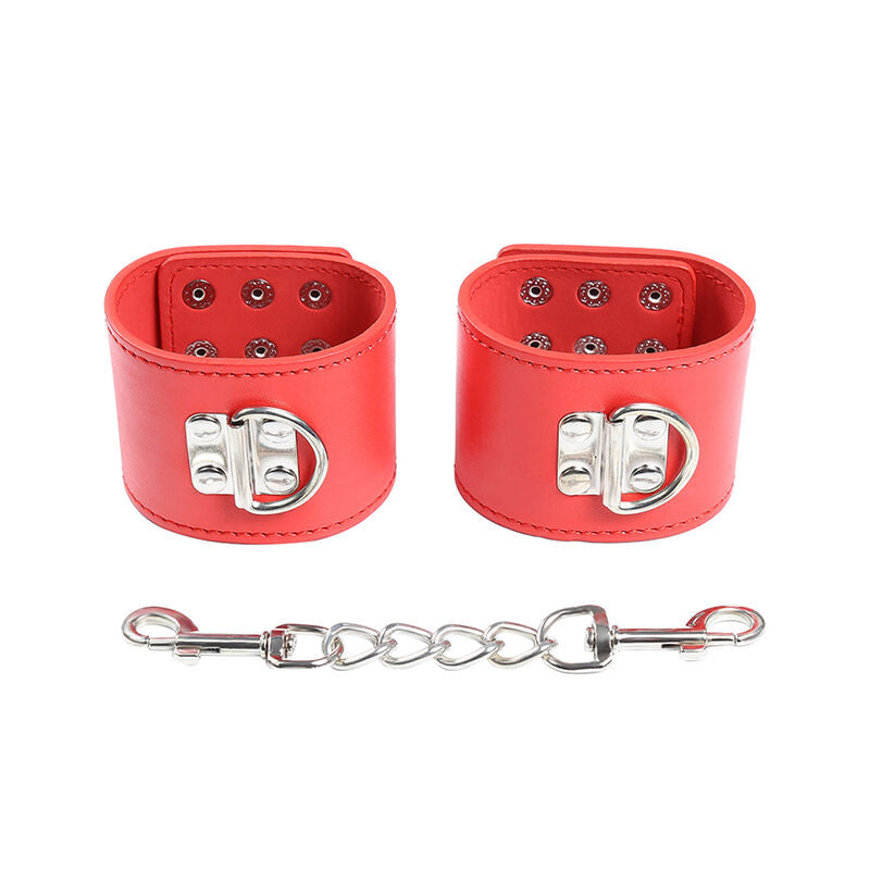 OHMAMA FETISH - MENOTTES ROUGES AVEC FERMETURE À PRESSION OHMAMA FETISH