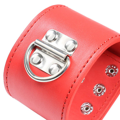 OHMAMA FETISH - MENOTTES ROUGES AVEC FERMETURE À PRESSION OHMAMA FETISH