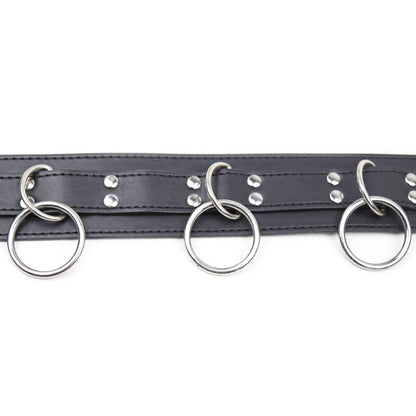 OHMAMA FETISH - COLLIER DE SOUMISSION AVEC 3 ANNEAUX OHMAMA FETISH
