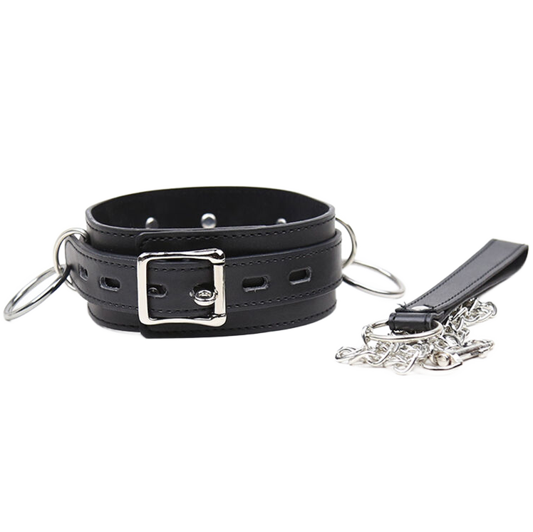 OHMAMA FETISH - COLLIER DE SOUMISSION AVEC 3 ANNEAUX OHMAMA FETISH