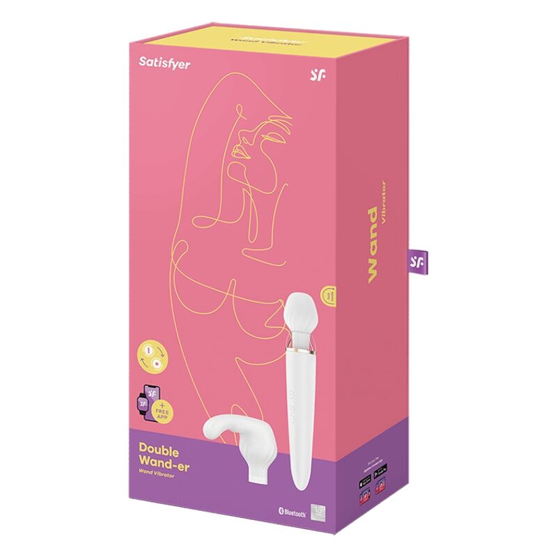 SATISFYER - APPLICATION DOUBLE WANDER BLANCHE SATISFYER WAND
