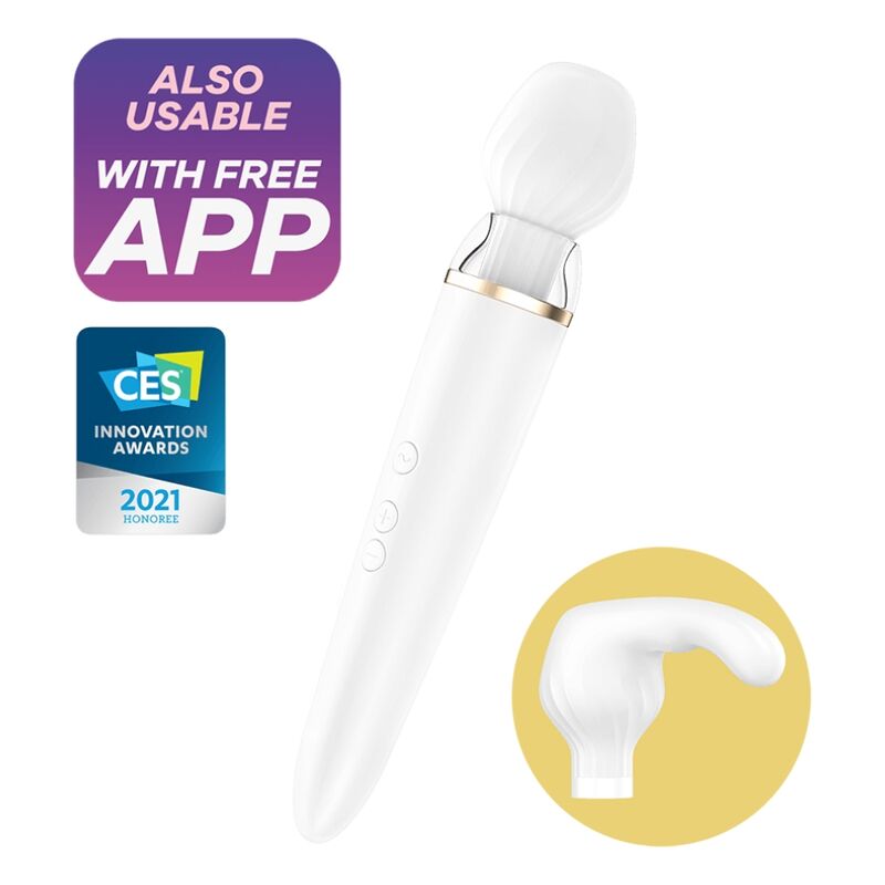 SATISFYER - APPLICATION DOUBLE WANDER BLANCHE SATISFYER WAND