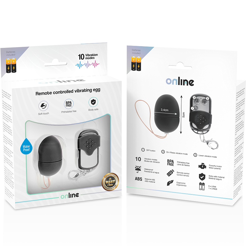 ONLINE - OEUF VIBRANT TÉLÉCOMMANDE S NOIR ONLINE