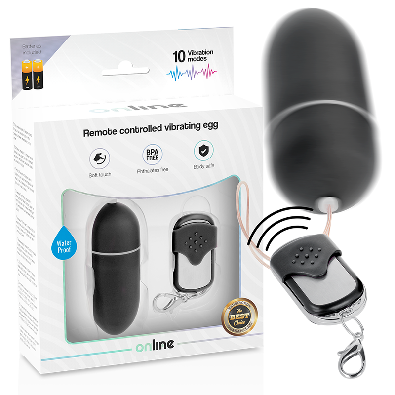 ONLINE - OEUF VIBRANT TÉLÉCOMMANDE L NOIR ONLINE