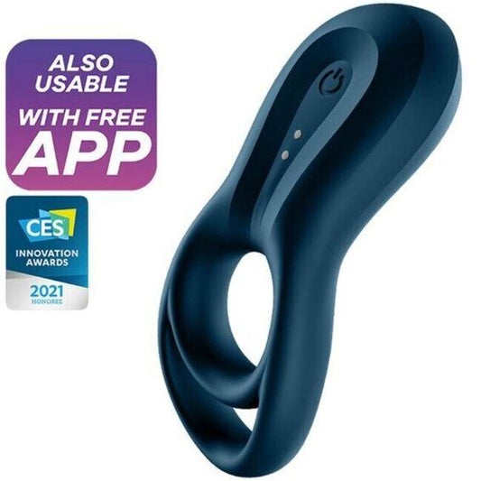 SATISFYER - APPLICATION EPIC DUO RING VIBRATOR BLEU SATISFYER CONNECT