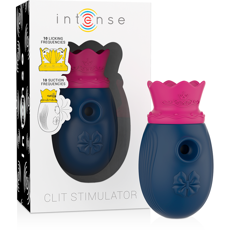 INTENSE - STIMULATEUR DE CLITORIS 10 MODES D'ASPIRATION ET DE LÉCHAGE - BLEU INTENSE FUN TOYS