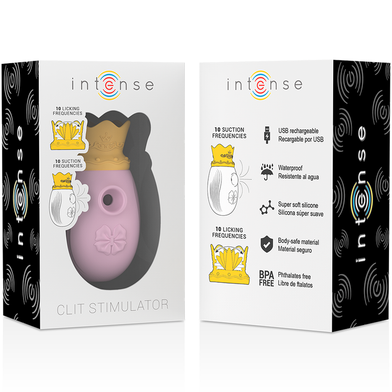 INTENSE - STIMULATEUR DE CLITORIS 10 MODES D'ASPIRATION ET DE LÉCHAGE - ROSE INTENSE FUN TOYS
