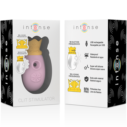 INTENSE - STIMULATEUR DE CLITORIS 10 MODES D'ASPIRATION ET DE LÉCHAGE - ROSE INTENSE FUN TOYS