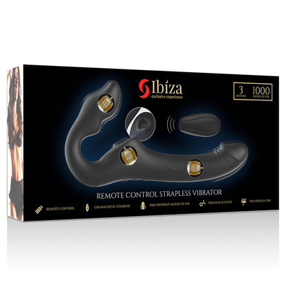 IBIZA - VIBRATEUR SANS SANGLE TÉLÉCOMMANDE 3 MOTEURS 1000 COMBINAISONS. IBIZA TECHNOLOGY