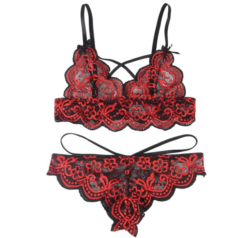 SUBBLIME - SET ENSEMBLE DEUX PIÈCES TOP ET CULOTTE EN DENTELLE S/M SUBBLIME SETS