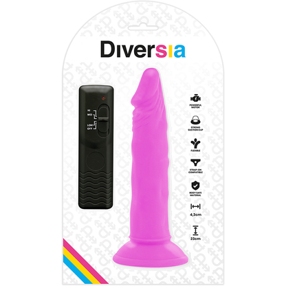 DIVERSIA - DILDO VIBRANT FLEXIBLE VIOLET 23 CM -O- 4.3 CM DIVERSIA