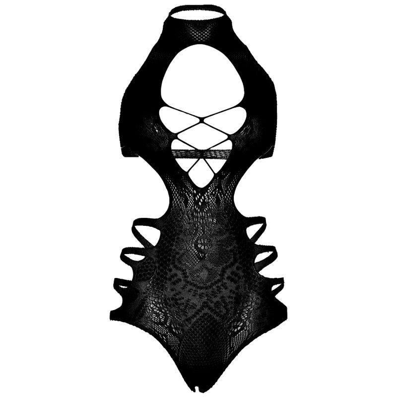 LEG AVENUE - BODY  BRETELLES DÉCOUPÉE TAILLE UNIQUE - NOIR LEG AVENUE BODYSTOCKINGS