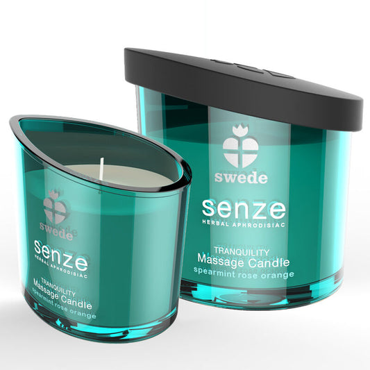 SWEDE - BOUGIE DE MASSAGE SWEEDE SENZE TRANQUILITY MENTHE VERTE, ROSE, ORANGE SWEDE