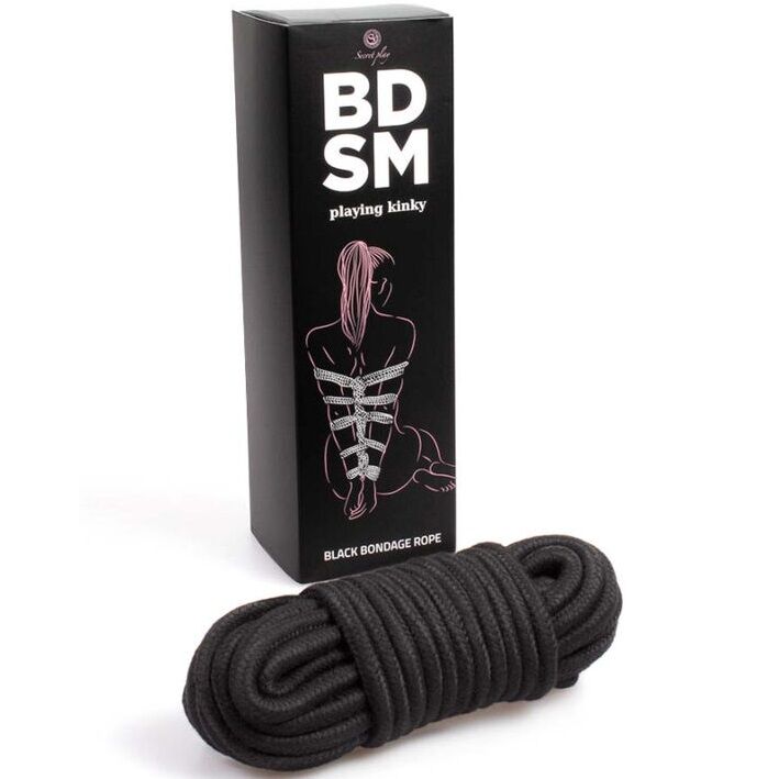 SECRETPLAY - CORDE DE BONDAGE NOIRE  COLLECTION BDSM SECRETPLAY 100% FETISH