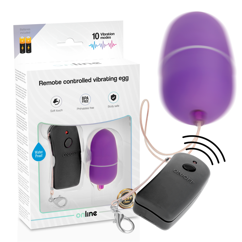 ONLINE - OEUF VIBRANT AVEC TÉLÉCOMMANDE LILAS ONLINE