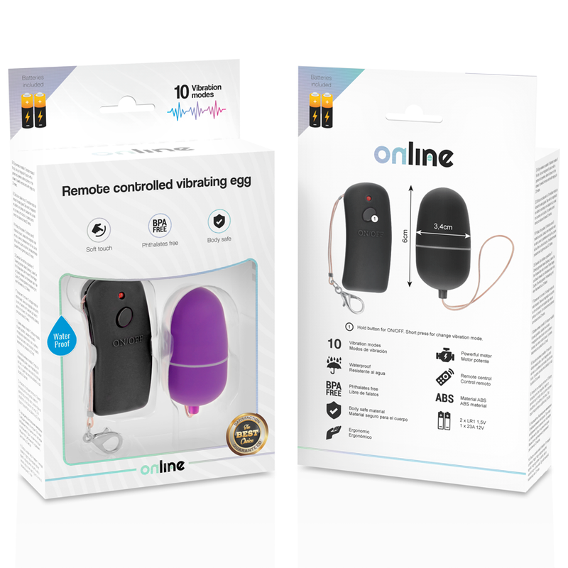 ONLINE - OEUF VIBRANT AVEC TÉLÉCOMMANDE LILAS ONLINE