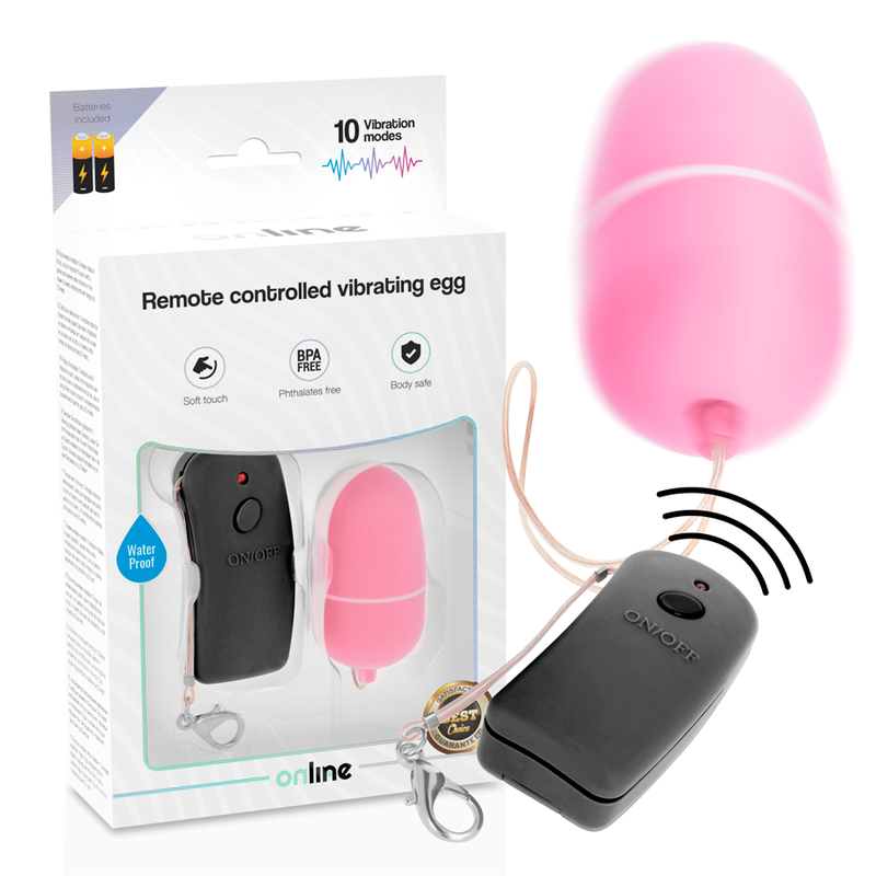ONLINE - OEUF VIBRANT AVEC TÉLÉCOMMANDE ROSE ONLINE