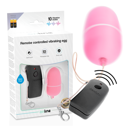 ONLINE - OEUF VIBRANT AVEC TÉLÉCOMMANDE ROSE ONLINE