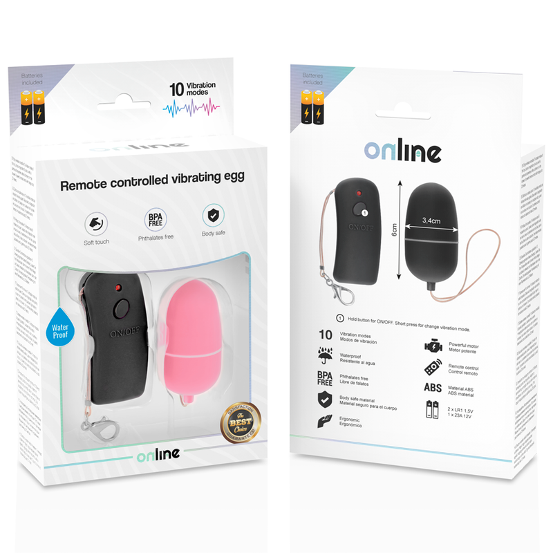 ONLINE - OEUF VIBRANT AVEC TÉLÉCOMMANDE ROSE ONLINE