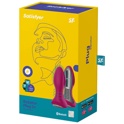 SATISFYER - APPLICATION DE PLUG VIBRANT ROTATOR PLUG 2+ ROUGE SATISFYER CONNECT