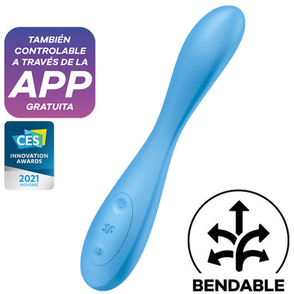SATISFYER - APPLICATION MULTI VIBRATEUR G-SPOT FLEX 4+ BLEU SATISFYER CONNECT