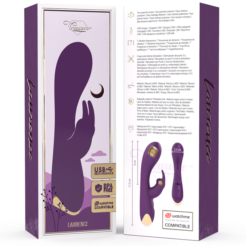 TREASURE - LAURENCE LAPIN VIBRATEUR WATCHME TECHNOLOGIE SANS FIL COMPATIBLE TREASURE