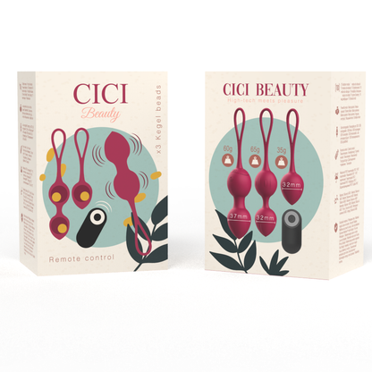 CICI BEAUTY - PREMIUM SILICONE 3 PERLES DE KEGEL VIBRANTES TÉLÉCOMMANDE CICI BEAUTY