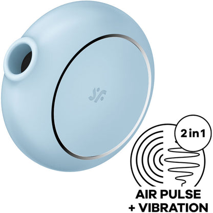 SATISFYER - STIMULATEUR ET VIBRATEUR DOUBLE AIR PULSE PRO TO GO 3 BLEU SATISFYER AIR PULSE